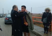 Με χιονόπτωση η ρίψη του Σταυρού στις Φέρες. (φώτο)