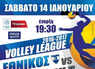 Εθνικός – Χαλκίδα αύριο Σάββατο 14 Ιανουαρίου 2017