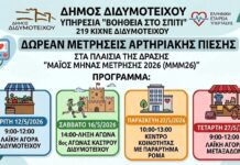 Διδυμότειχο: Δωρεάν μετρήσεις αρτηριακής πίεσης τον Μάιο σε λαϊκές αγορές και δομές του Δήμου
