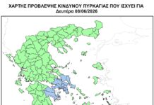 Μέσος κίνδυνος πυρκαγιάς τη Δευτέρα 8 Ιουνίου – Ο χάρτης της Πολιτικής Προστασίας