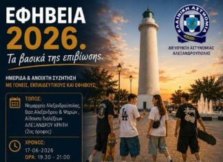 Αλεξανδρούπολη: Ενημερωτική ημερίδα για την εφηβεία από τη Διεύθυνση Αστυνομίας Αλεξανδρούπολης